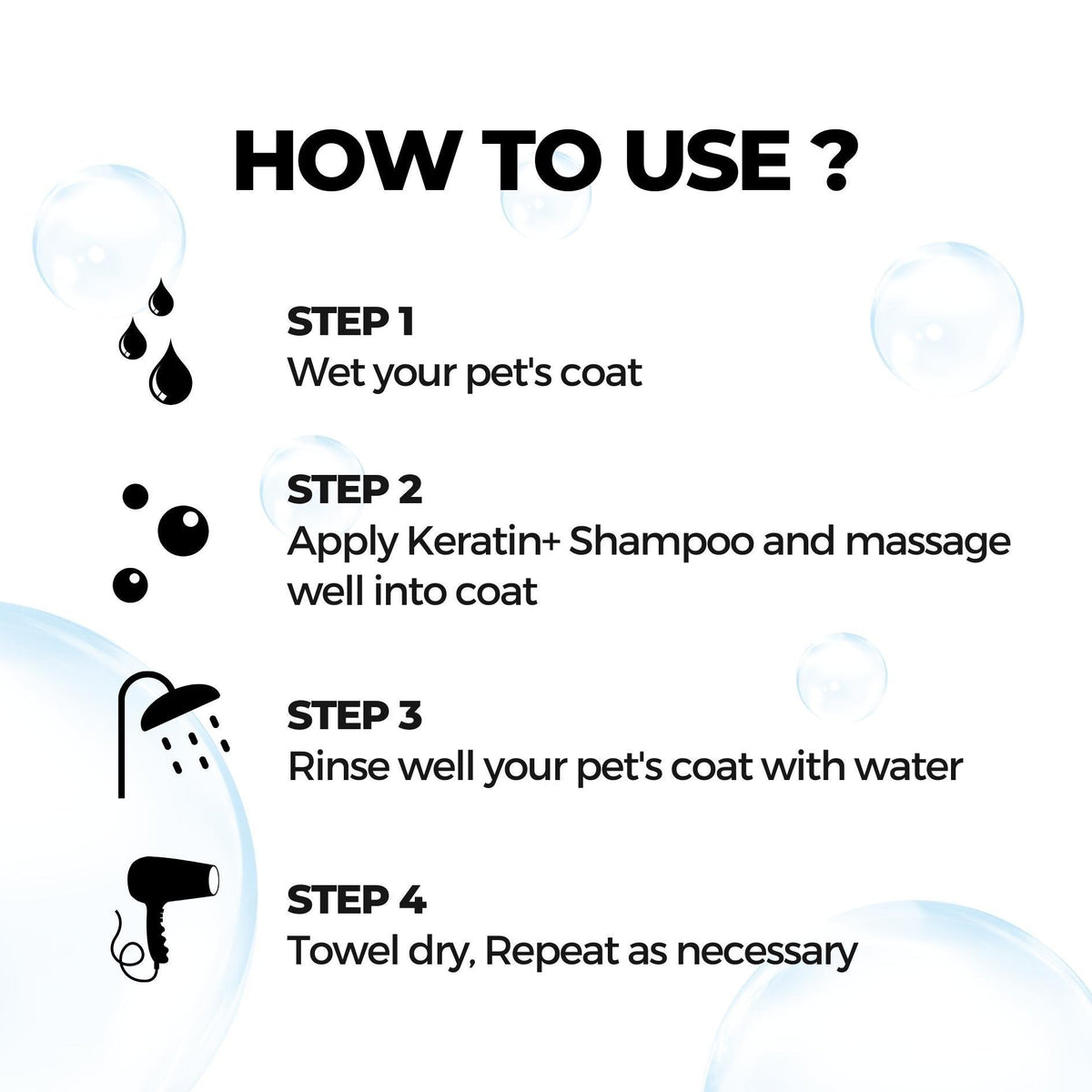 Keratin+ & Shampoo + Conditioner Pet Shampoo Combo