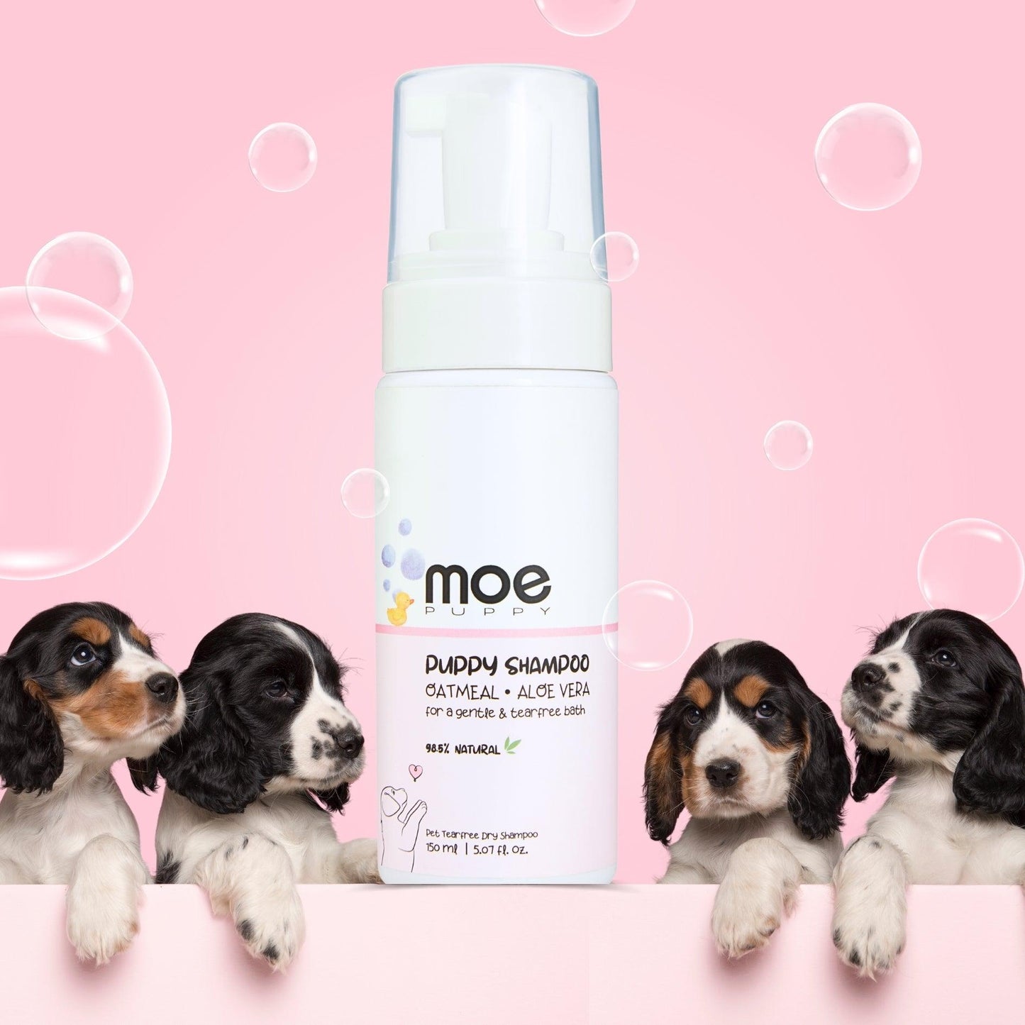 Puppy Foam Shampoo with Oatmeal & Aloe Vera (150ml) - Moe Puppy